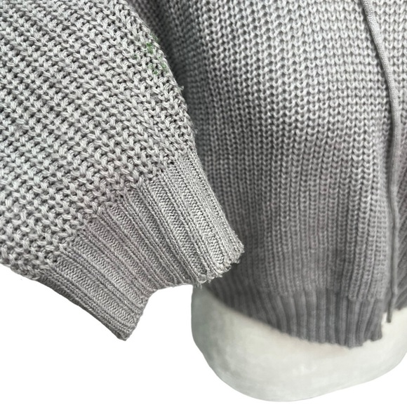 𝅺streetwear Society🖤Cropped Grey Knit Sweater Hood Size S - Picture 4 of 10